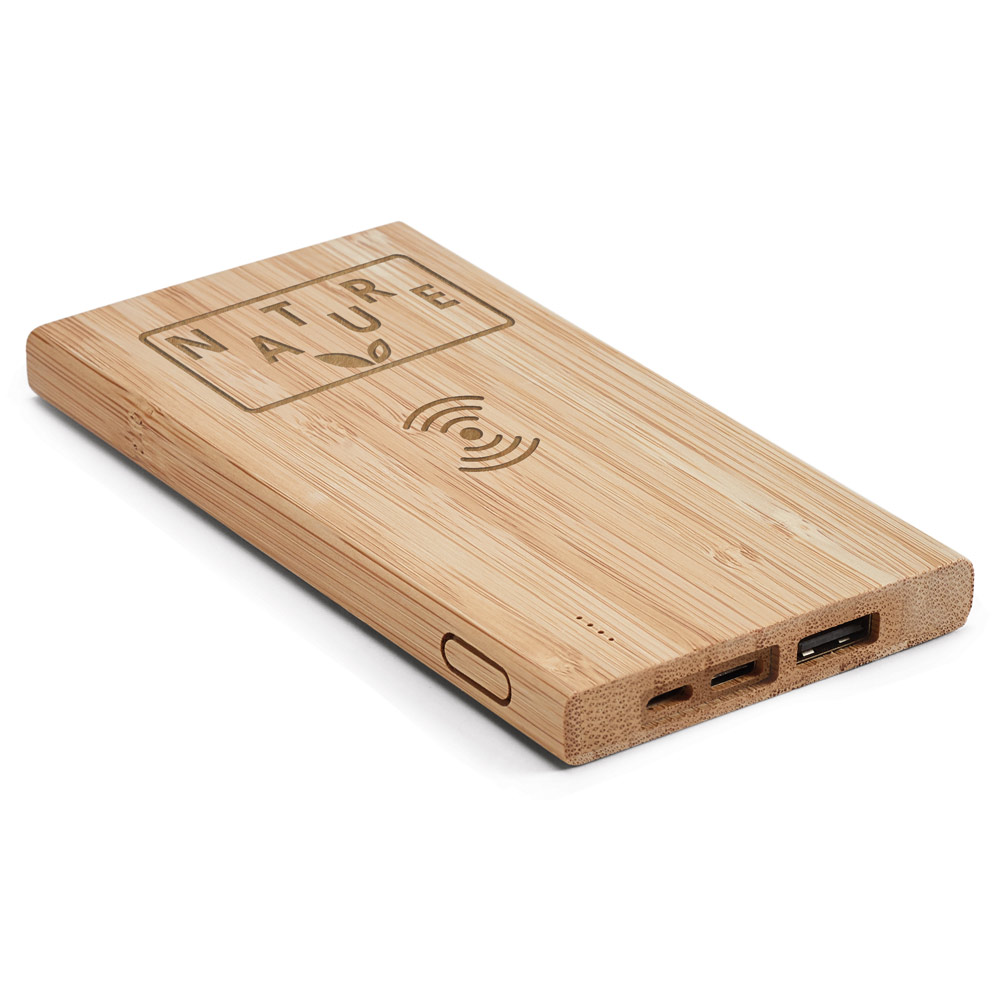 FITCH ECO. Bateria portátil em bambu 5.000 mAh