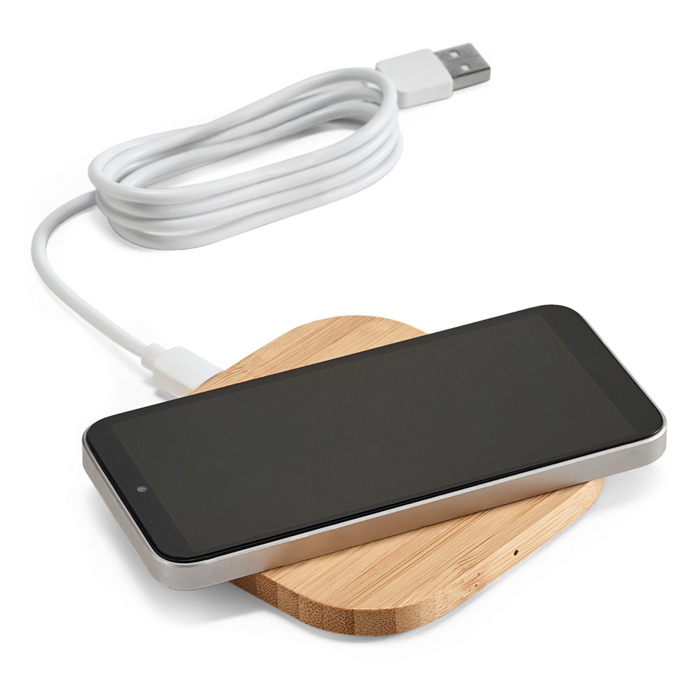 ECOPOWER. Carregador wireless em bambu 15W