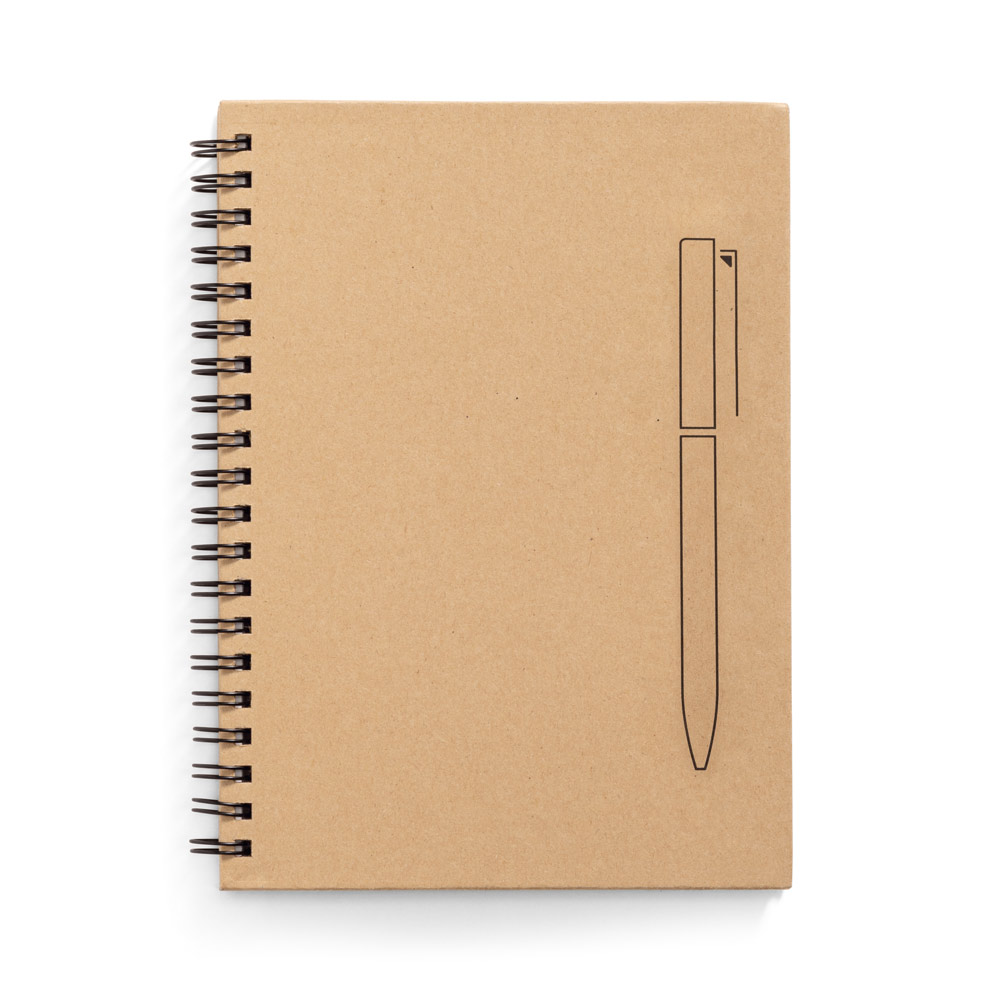 ROCK. Caderno em papel kraft com folhas lisas em papel pedra (120 g/m²)