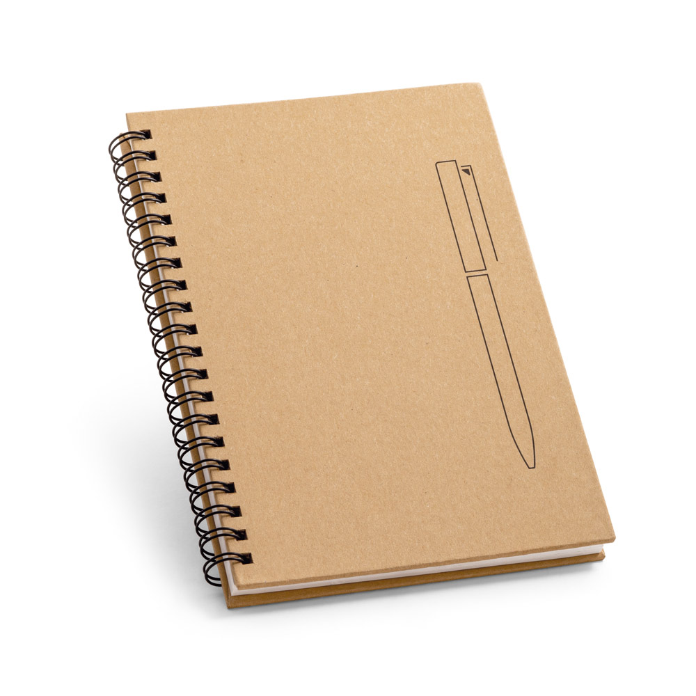 ROCK. Caderno em papel kraft com folhas lisas em papel pedra (120 g/m²)