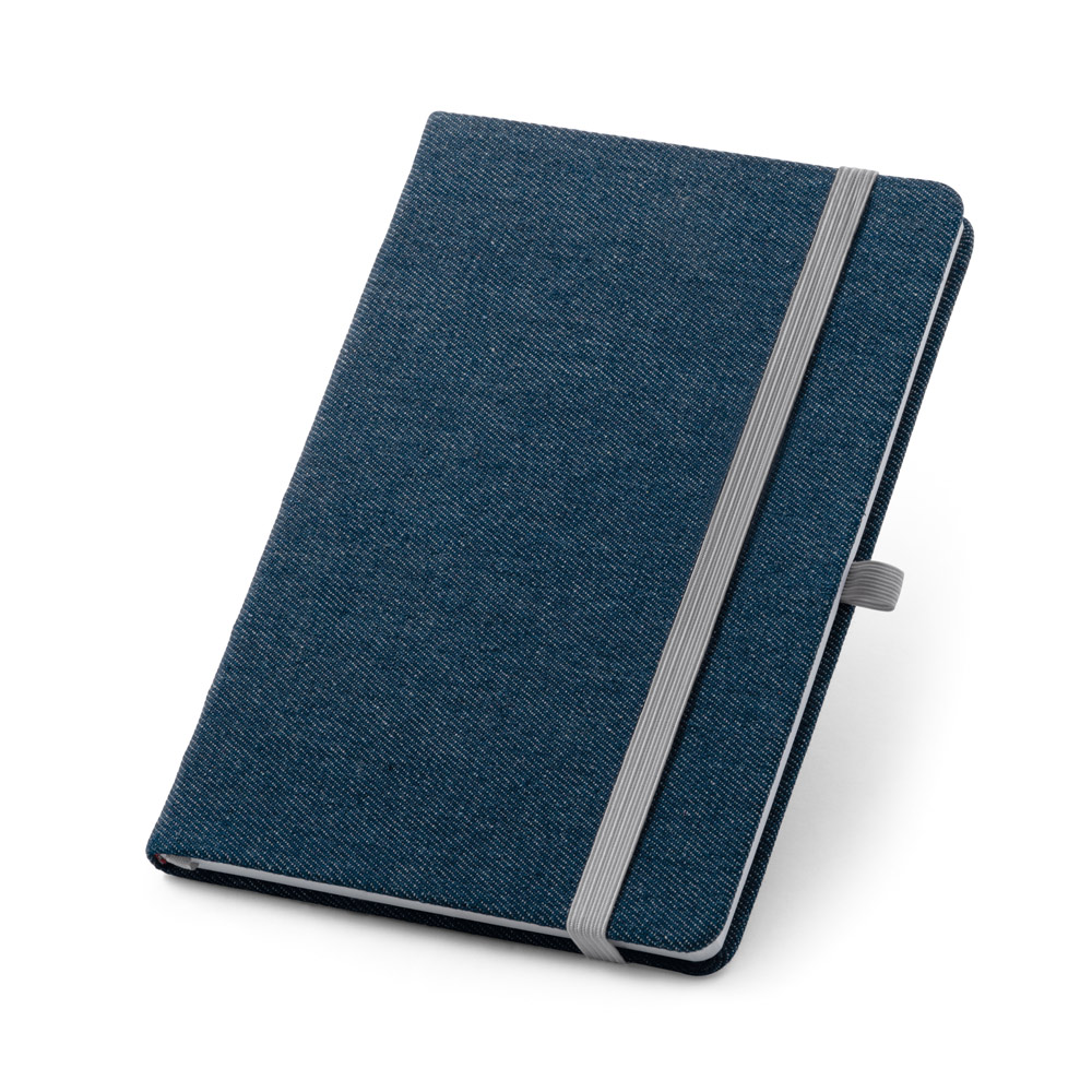 DENIM. Caderno A5 em tecido tipo jeans com folhas pautadas