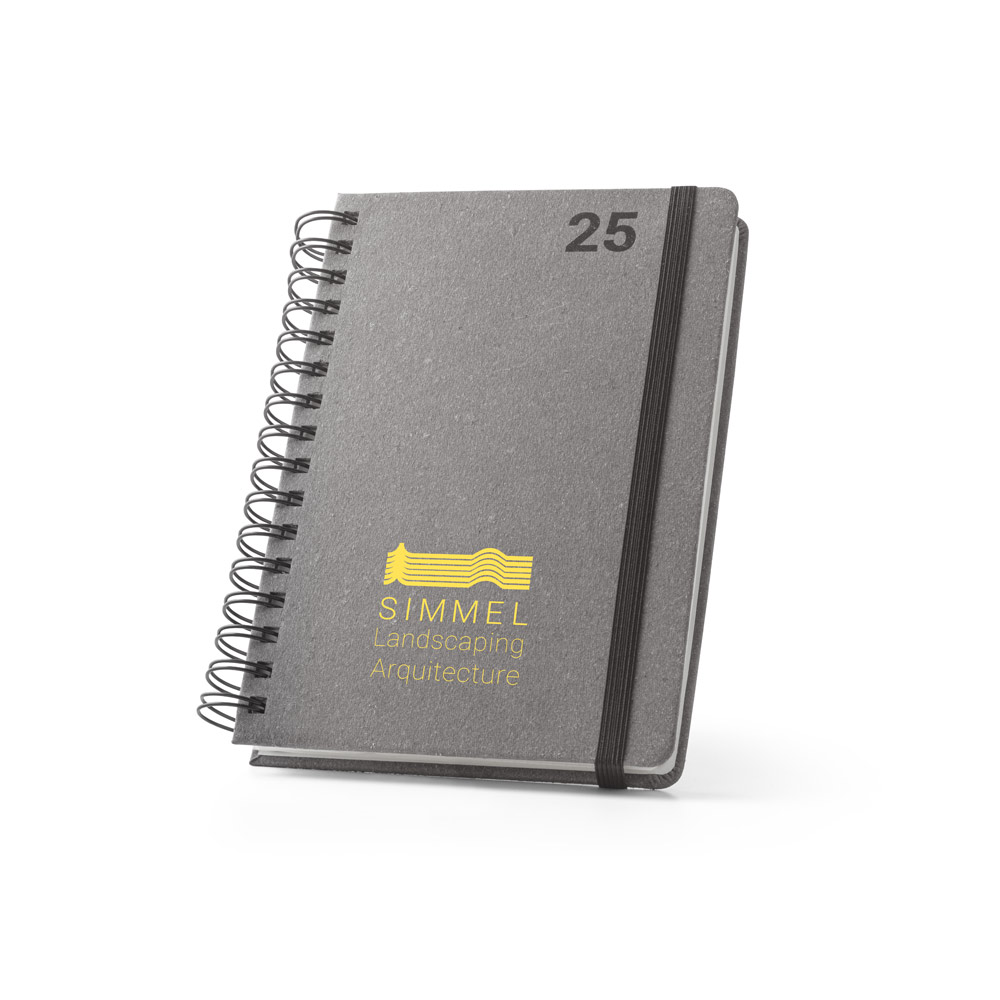 SIMMEL A5. Agenda A5 com argolas em pele reciclada